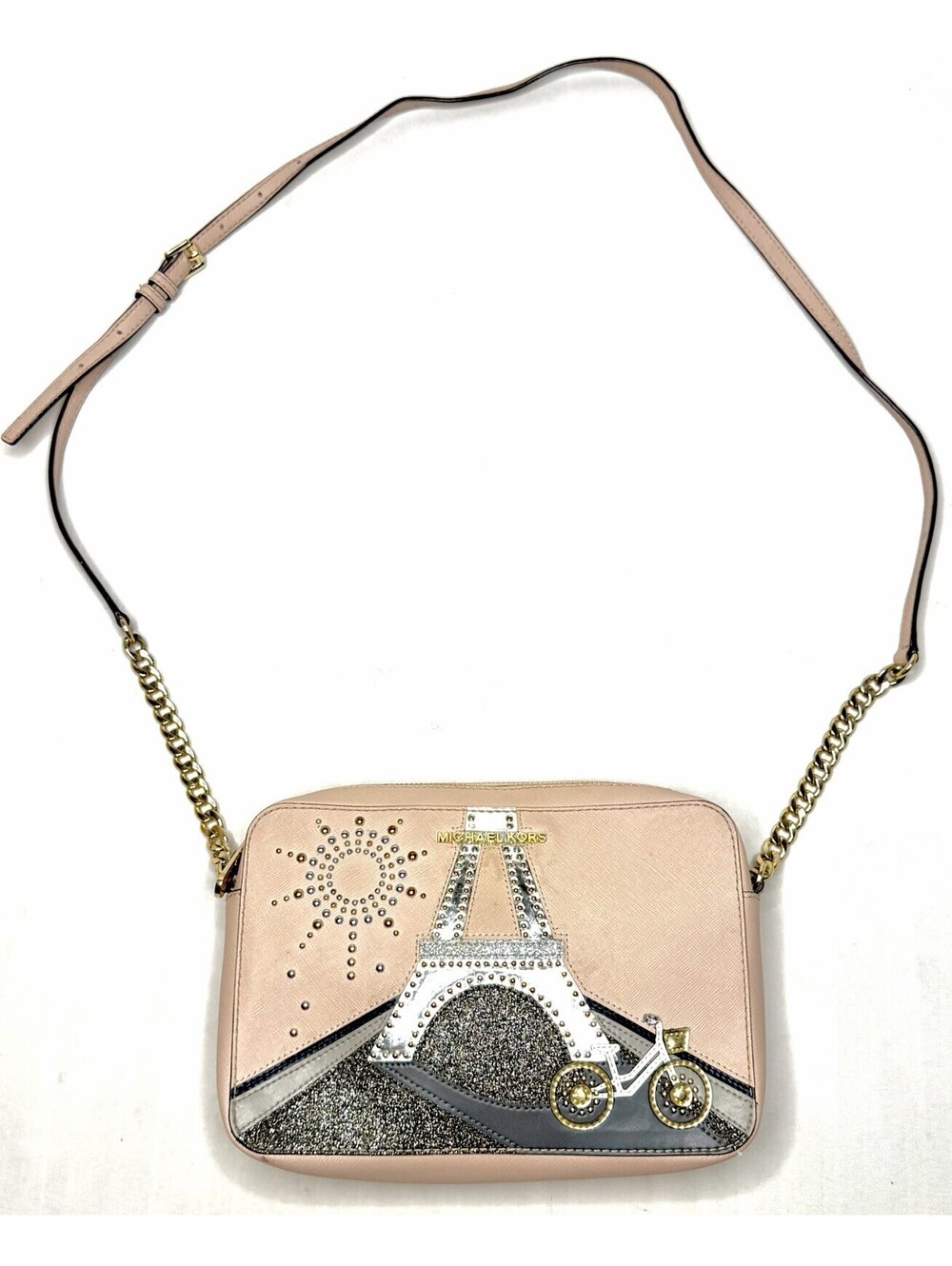 Michael Kors Jet Set Pink Paris Eiffel Tower Limited Edition Crossbody